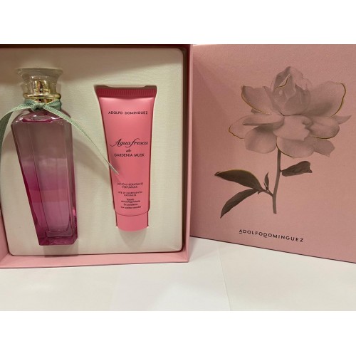 ADOLGO DOMINGUEZ AGUA FRESCA DE GARDENIA MUSK ESTUCHE (PERFUME X 120 +  CREMA)