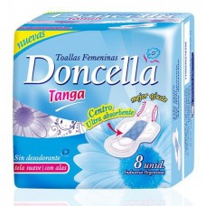 DONCELLA TOALLAS FEMENINAS TANGA x 8